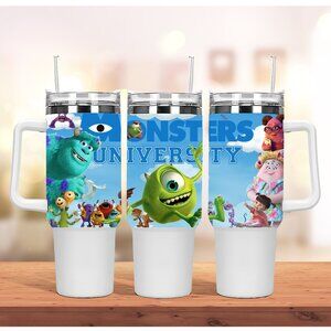 Disney Monsters University 40 oz Tumbler/Water bottle/Mug with handle and straw.